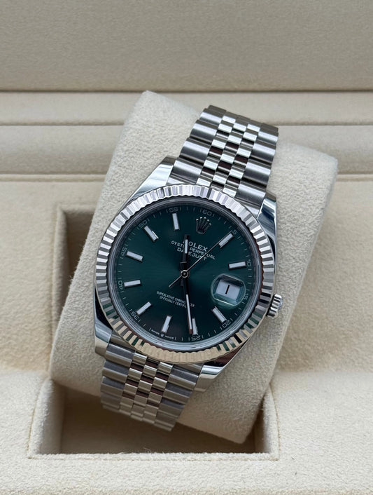 Buy watch Rolex Datejust 41 mm green dial - reloj Rolex Datejust acero esfera verde en Marbella.