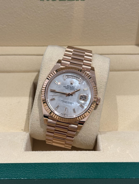 Watch Rolex Daydate Rose Gold MOP - Oro Rosa Baguette
