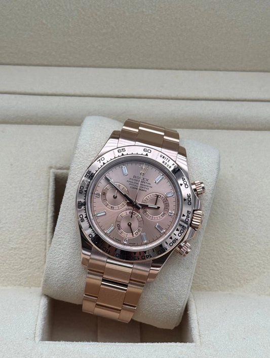 Rolex Daytona Rose Gold Sundust Dial  2021 full set original - reloj de lujo disponible en Marbella con envío internacional.