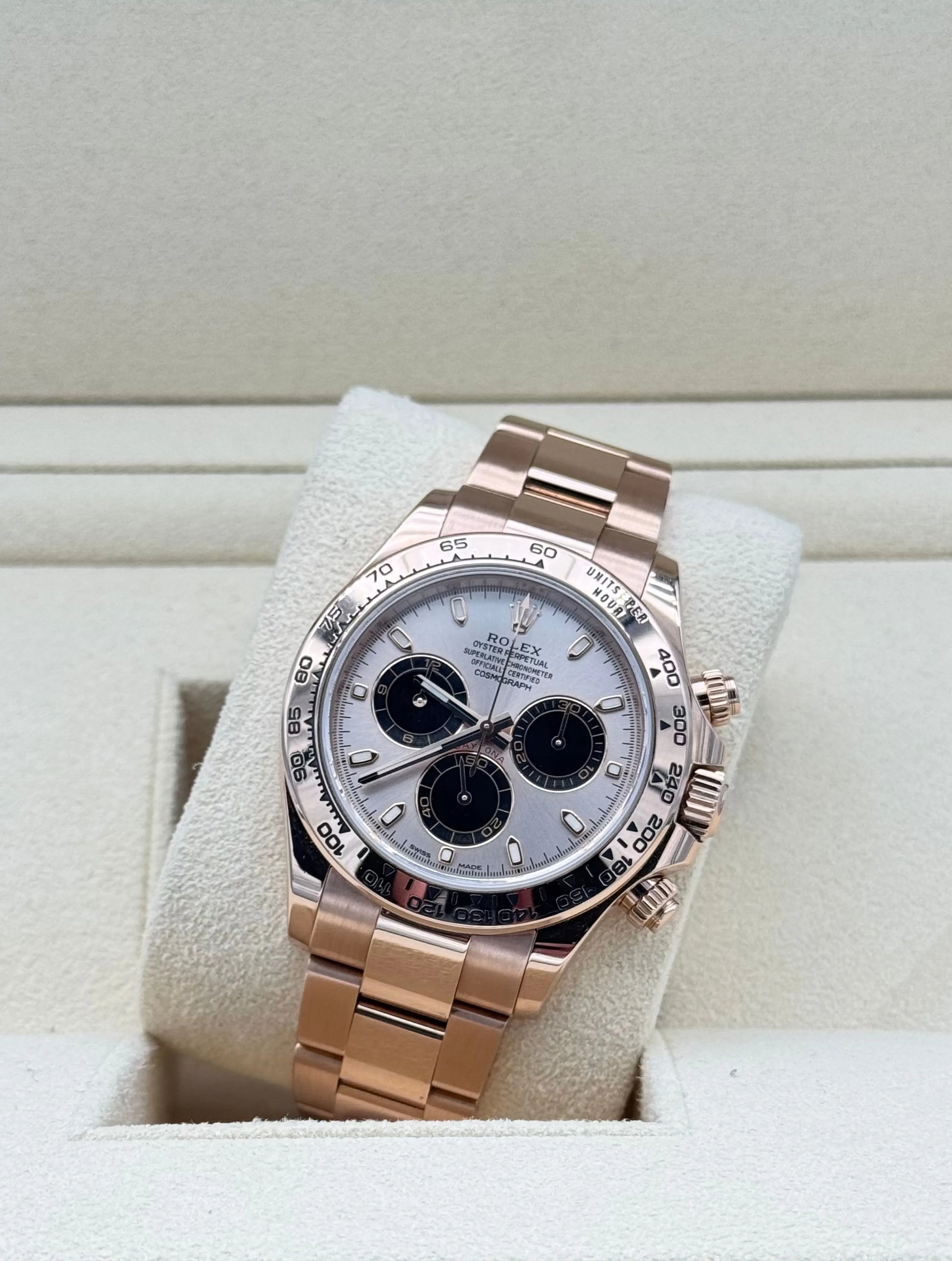 Rolex Daytona Rose Gold Sundust Dial - Reloj Oro rosa esfera rosada en Marbella, Puerto Banus, Sotogrande, Spain
