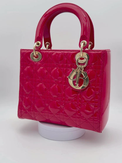 Dior Lady Medium Red Patent Leather