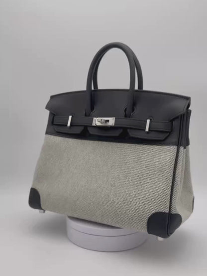 Hermès Birkin 25 Toile Black Palladium Hardware