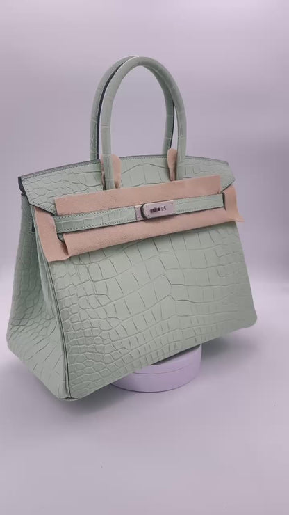 Hermès Birkin 30 Alligator Vert D'Eau Matte