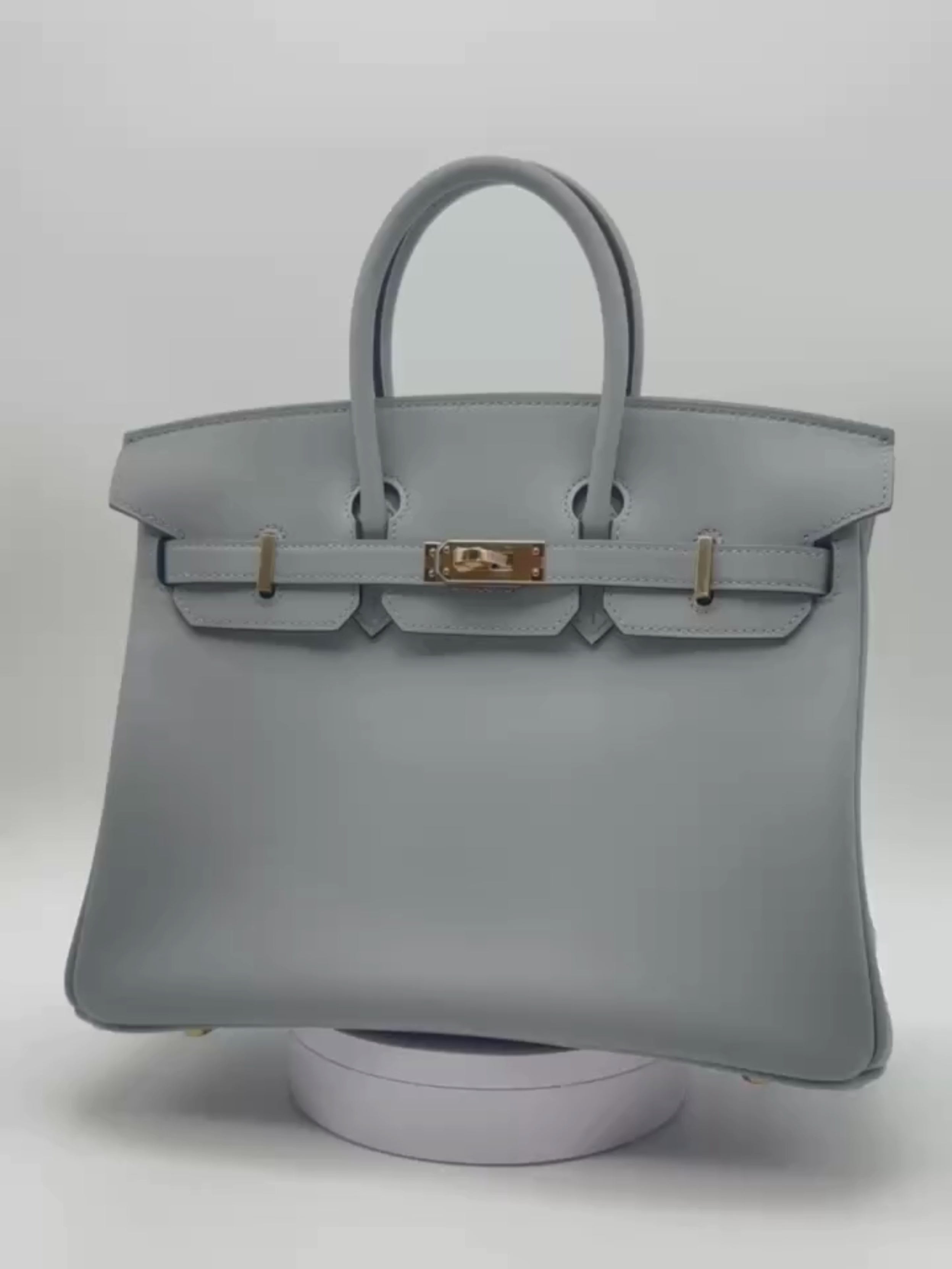 Hermès Birkin 25 Swift Gris Pantin Herraje Champán