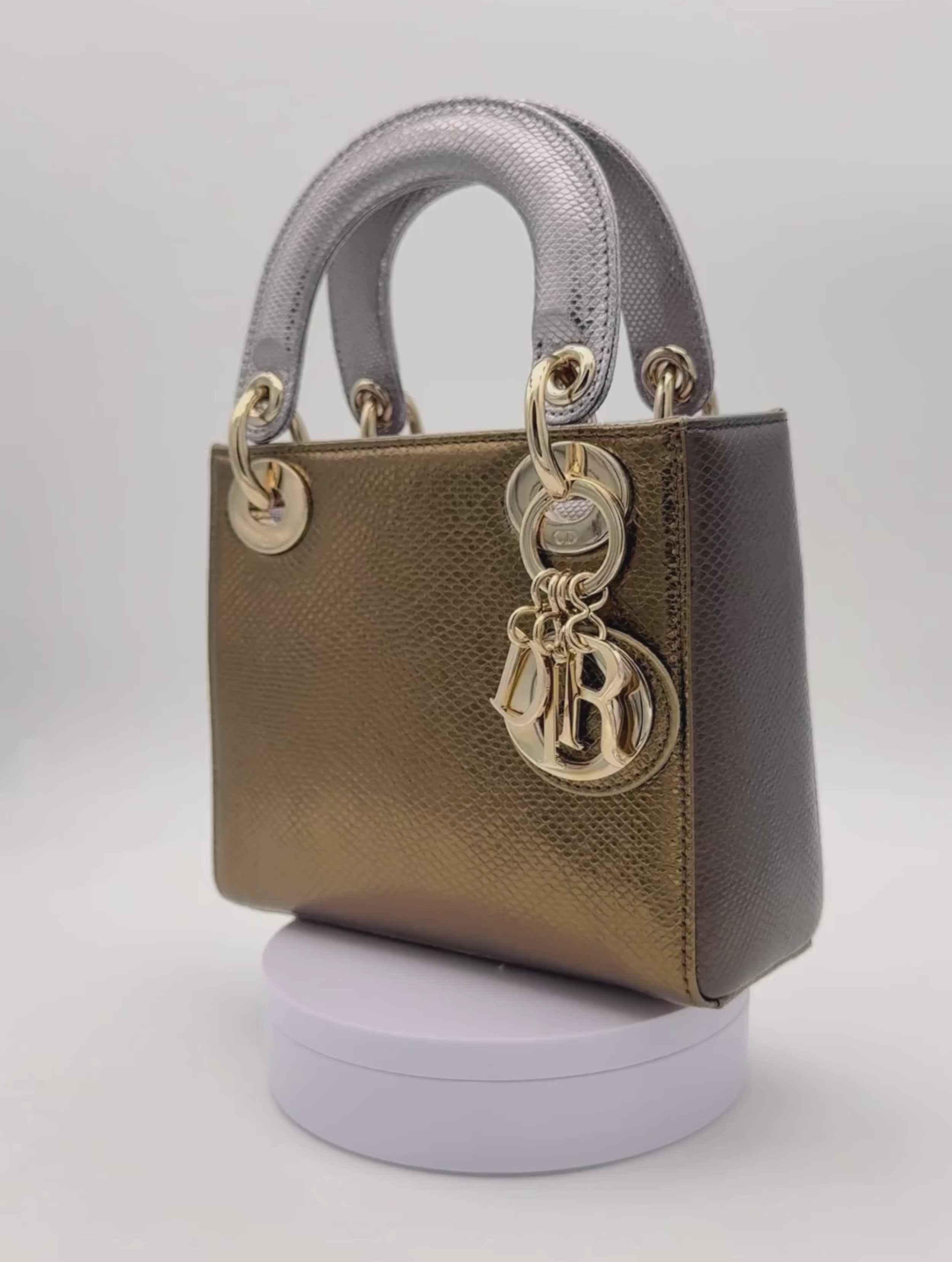 Dior Lady Mini Karung Snake Gold Hardware