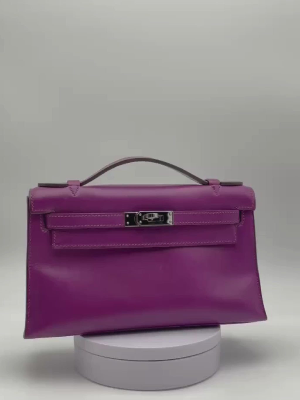 Hermès Kelly Pochette Swift Anemone Palladium Hardware