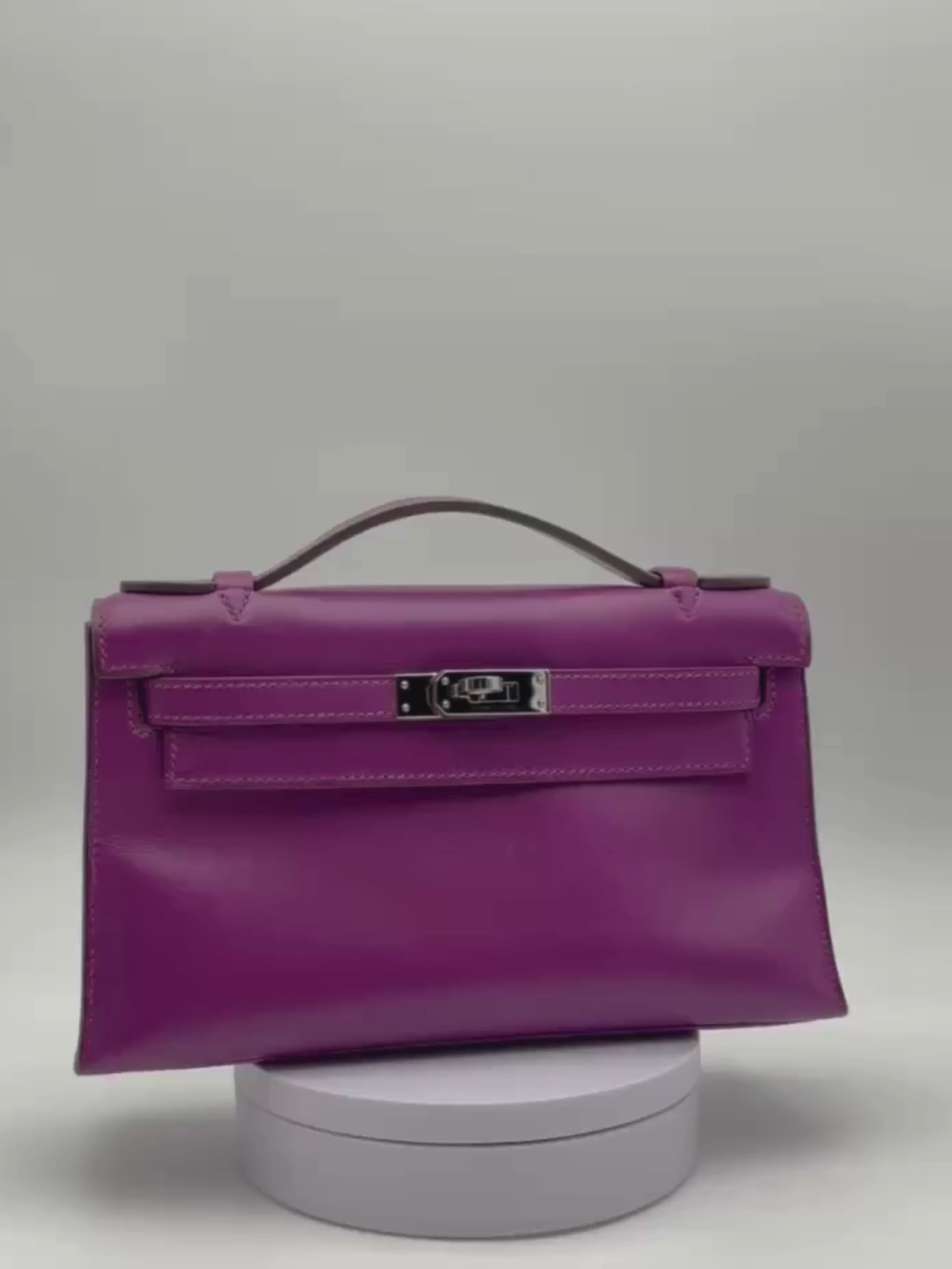 Hermès Kelly Pochette Swift Anemone Palladium Hardware