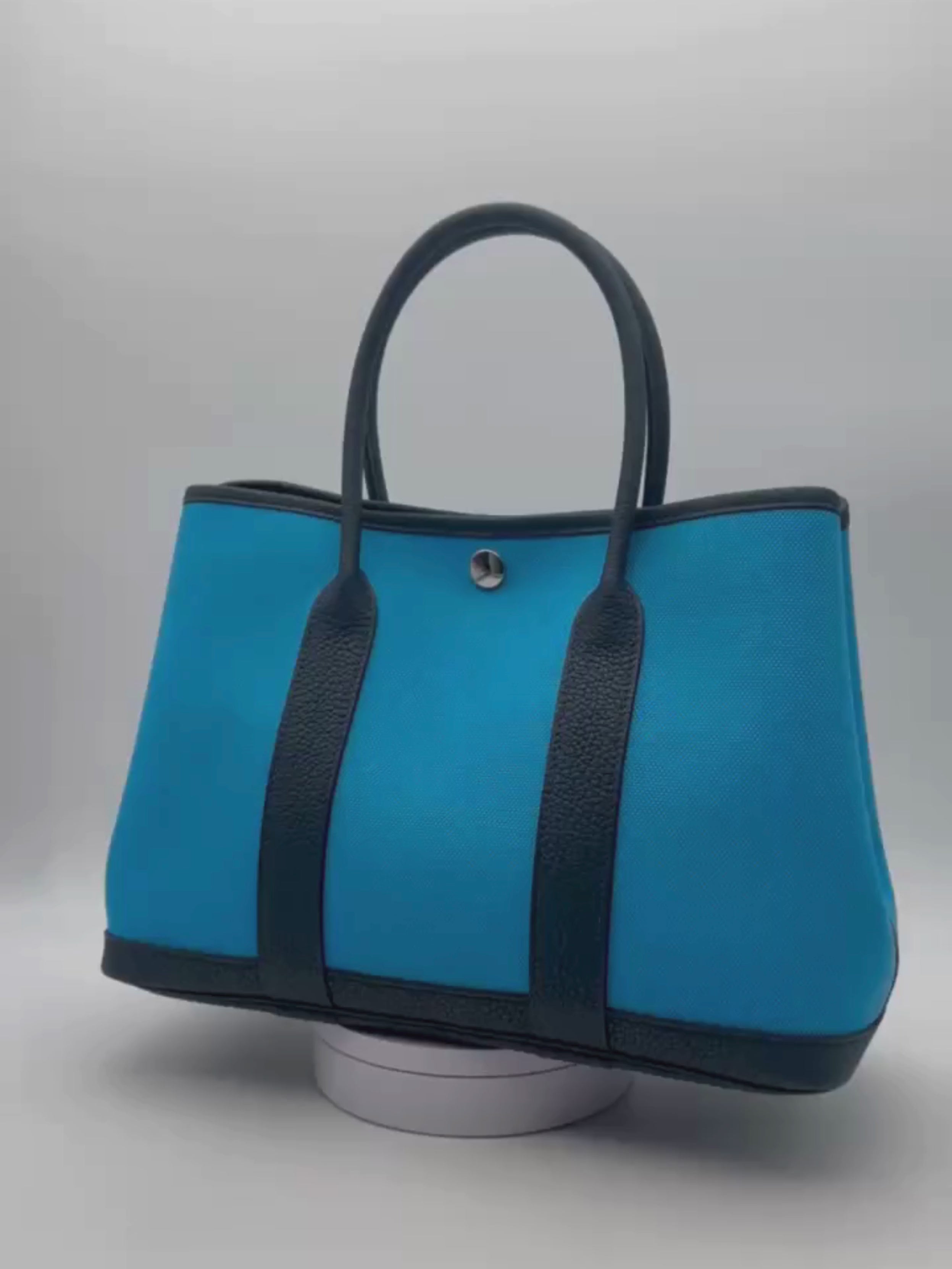 Hermès Garden Party 30 Toile Militaire / Negonda Blue Riviera