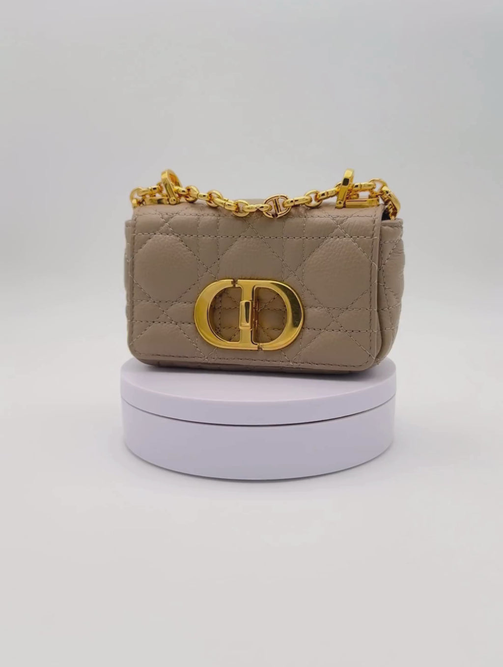 Dior Caro Micro Beige Gold Hardware