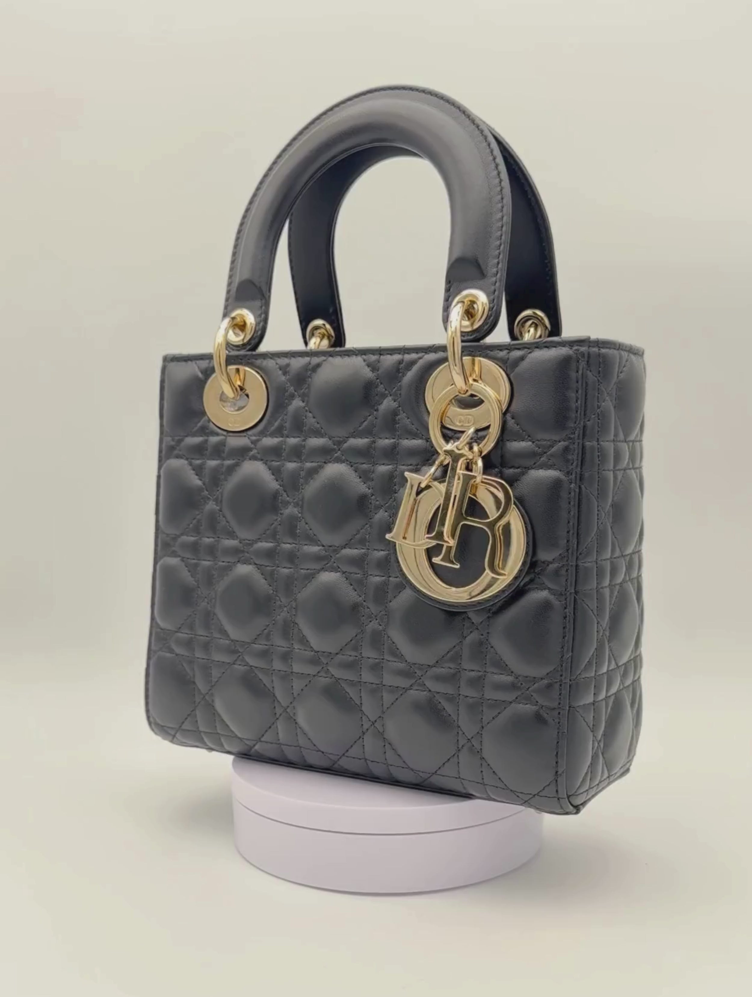 Dior Lady Small Black Gold Hardware