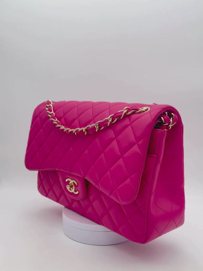 Chanel Classic Jumbo Pink Lambskin