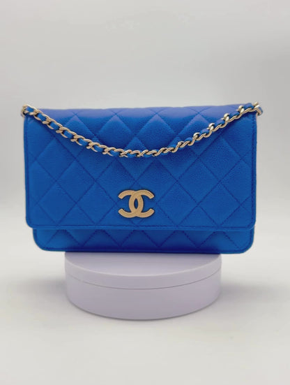 Chanel Wallet On Chain Blue Caviar