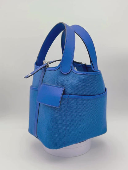 Hermès Picotin Cargo 18 Toile / Swift Blue Royal / Blue Egee