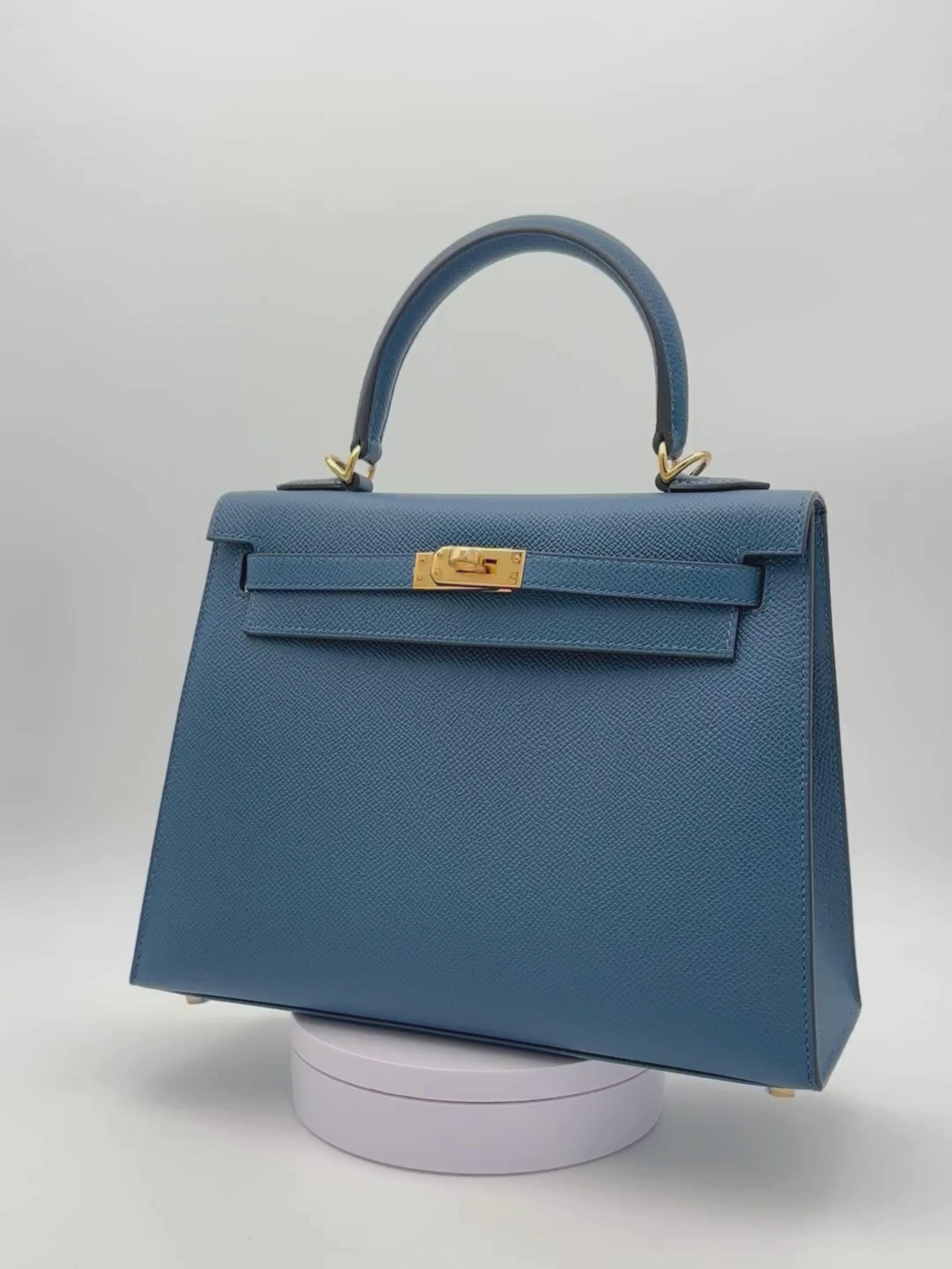 Hermès Kelly 25 Epsom Deep Blue Gold Hardware