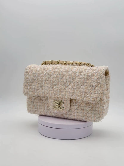 Chanel Classic Mini Rectangle Beige Tweed