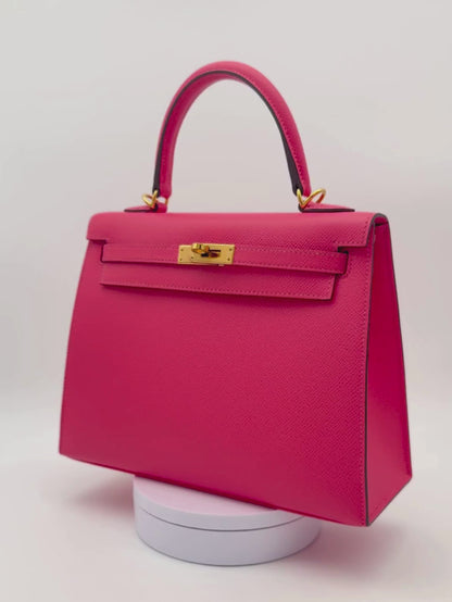 Hermès Kelly 25 Epsom Rose Azalee