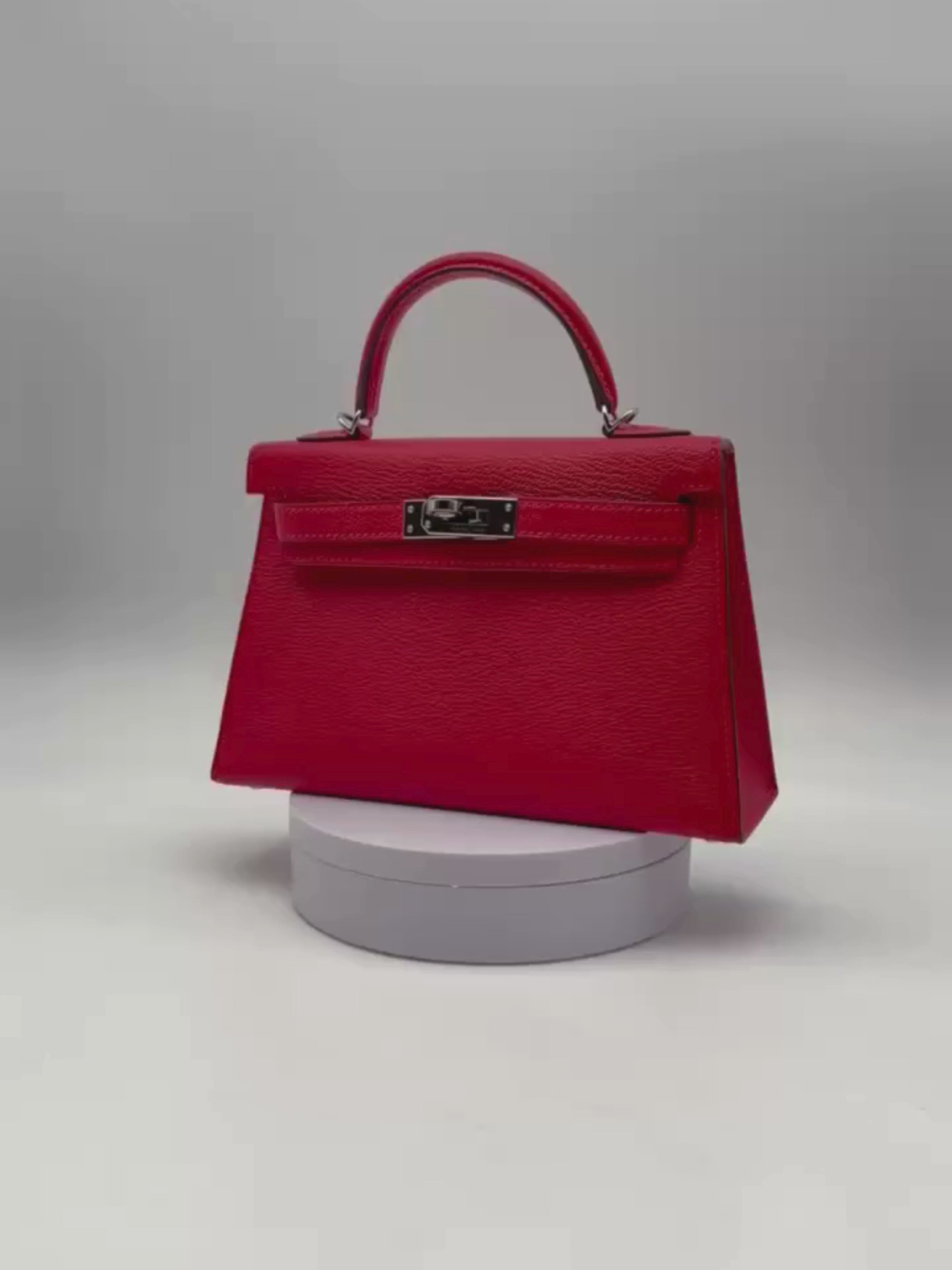 Hermès Kelly Mini Chèvre Rouge Casaque/Pink Palladium Hardware
