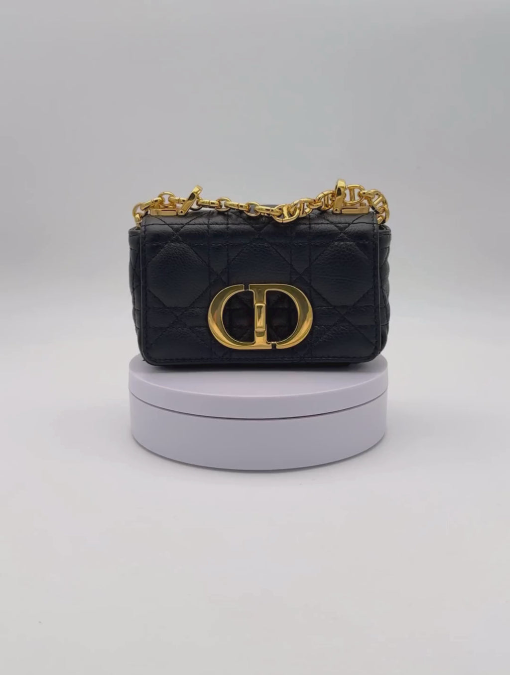 Dior Caro Micro Black Gold Hardware