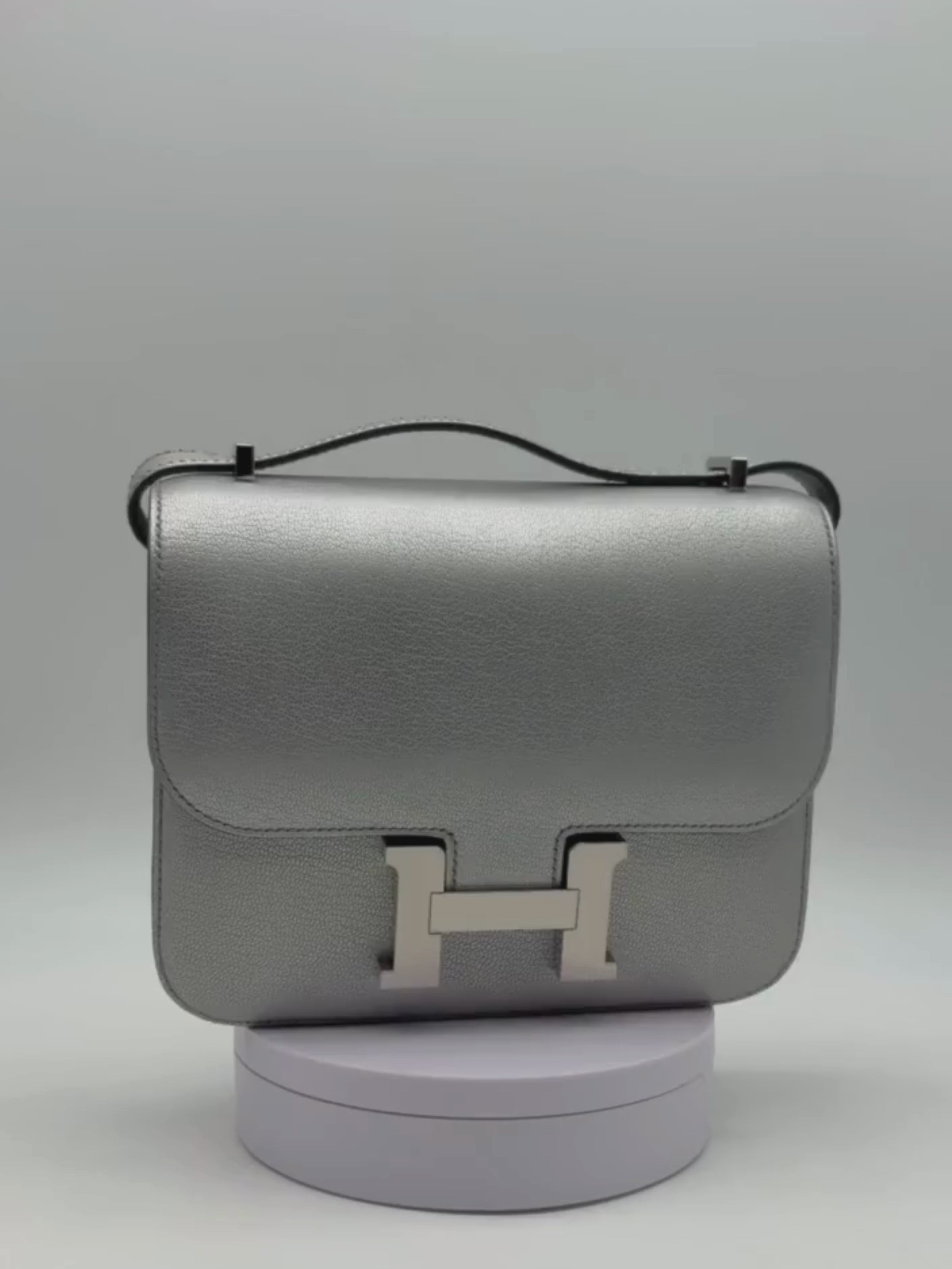 Hermès Constance 18 Chèvre Argent Palladium Hardware