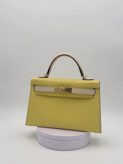 Hermès Kelly Mini HSS Epsom Jaune Poussin/Craie