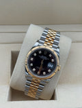 Rolex Datejust 36mm acero y oro con esfera negra y diamantes, año 2022, brazalete Jubilee – Rolex Datejust 36mm steel & gold with black diamond dial, 2022, Jubilee bracelet