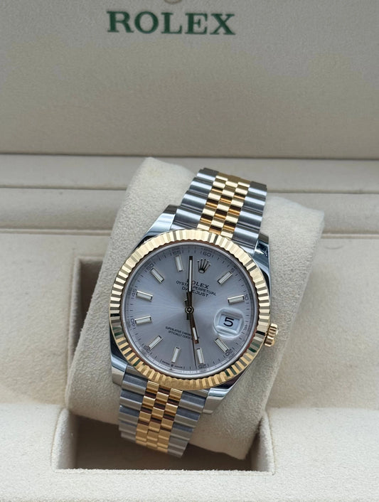 Rolex Datejust 41mm acero y oro, esfera plata, full set en Marbella // Rolex Datejust 41mm steel & gold, silver dial, full set Marbella.
