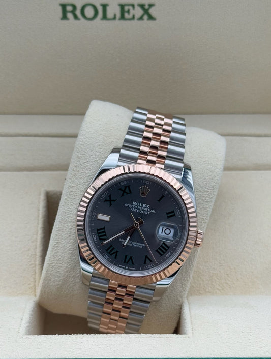 Rolex Datejust 41mm Wimbledon acero y oro rosa full set Marbella | Rolex Wimbledon 41mm steel rose gold watch for sale
