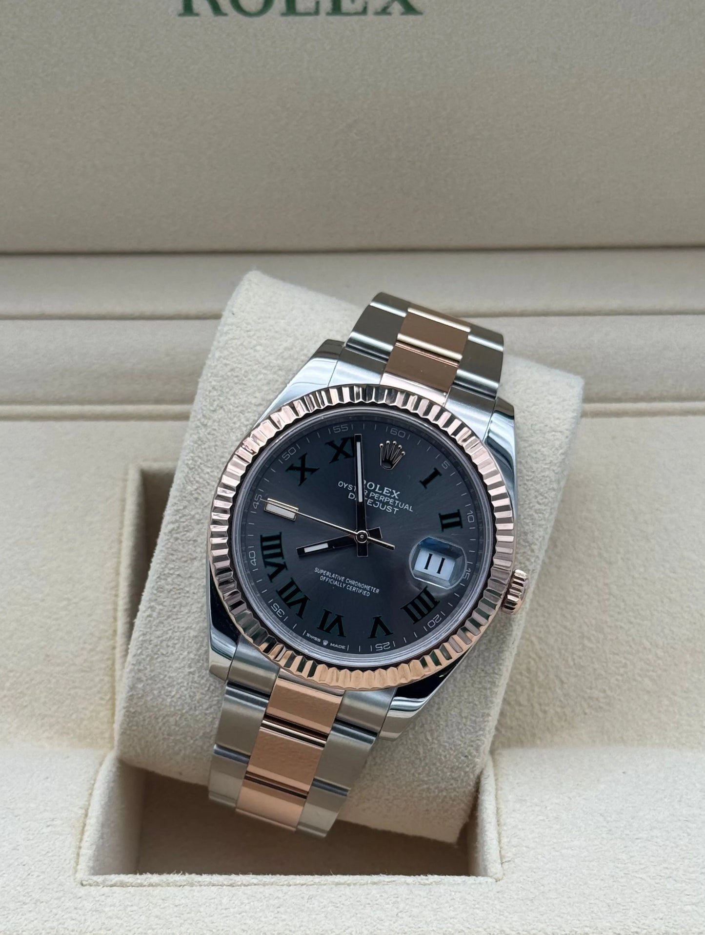 Rolex Datejust 41mm Wimbledon acero y oro rosa full set Marbella | Rolex Wimbledon 41mm steel rose gold watch for sale