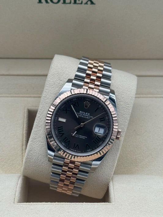 Rolex Datejust 41mm Wimbledon acero y oro rosa full set Marbella | Rolex Wimbledon 41mm steel rose gold watch for sale