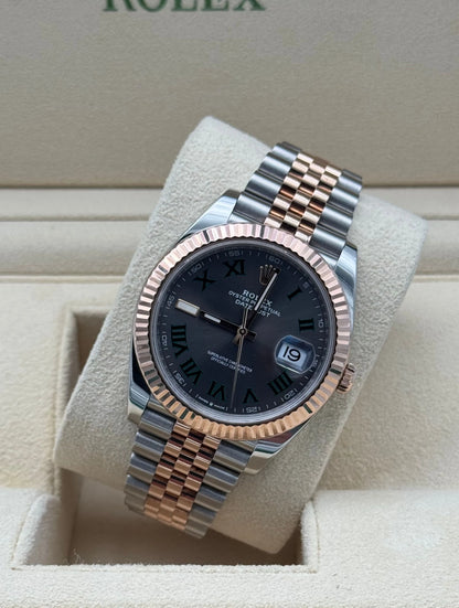 Rolex Datejust 41mm Wimbledon acero y oro rosa full set Marbella | Rolex Wimbledon 41mm steel rose gold watch for sale