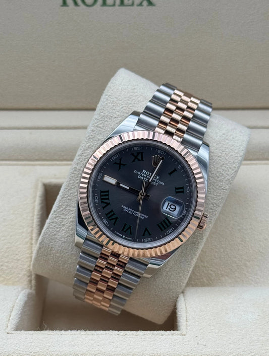 Rolex Datejust 41mm Wimbledon acero y oro rosa full set Marbella | Rolex Wimbledon 41mm steel rose gold watch for sale