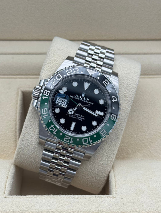 Rolex GMT-Master II "Sprite" Jubilee 2024 Marbella, bisel verde negro, full set, nuevo con caja y tarjeta // Rolex GMT-Master II Sprite Jubilee 2024 Marbella, green black bezel, full set, new with box and card