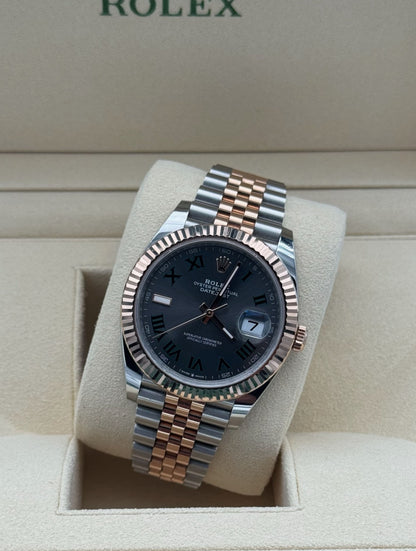 Rolex Datejust 41mm Wimbledon acero y oro rosa full set Marbella | Rolex Wimbledon 41mm steel rose gold watch for sale