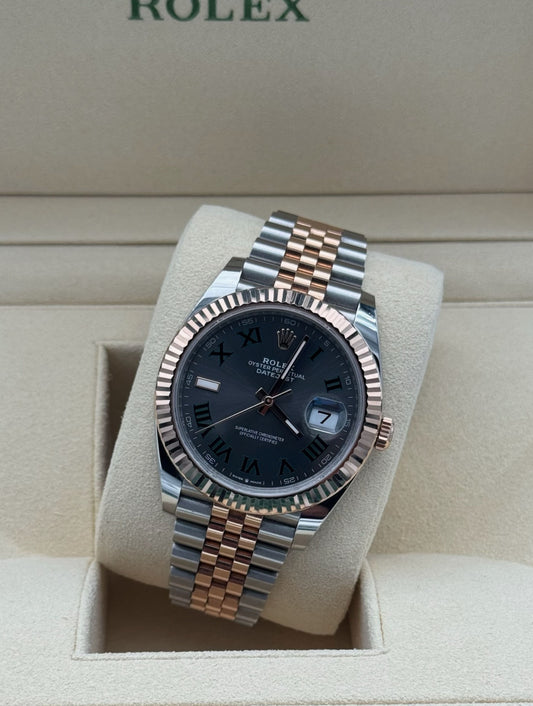 Rolex Datejust 41mm Wimbledon acero y oro rosa full set Marbella | Rolex Wimbledon 41mm steel rose gold watch for sale