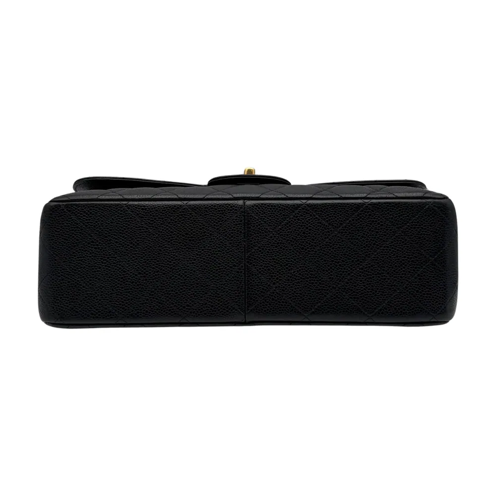 Chanel Classic Jumbo Black Caviar Leather, vista 4