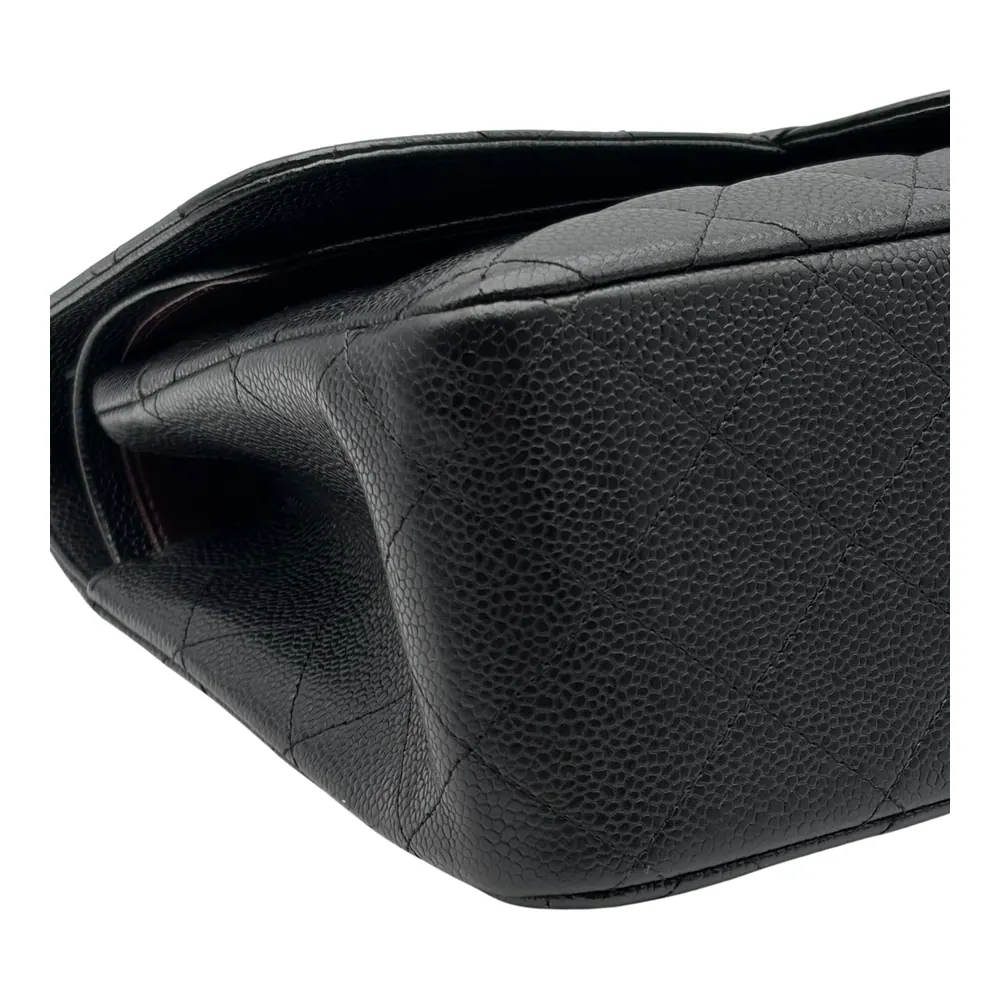 Chanel Classic Jumbo Black Caviar Leather, vista 5