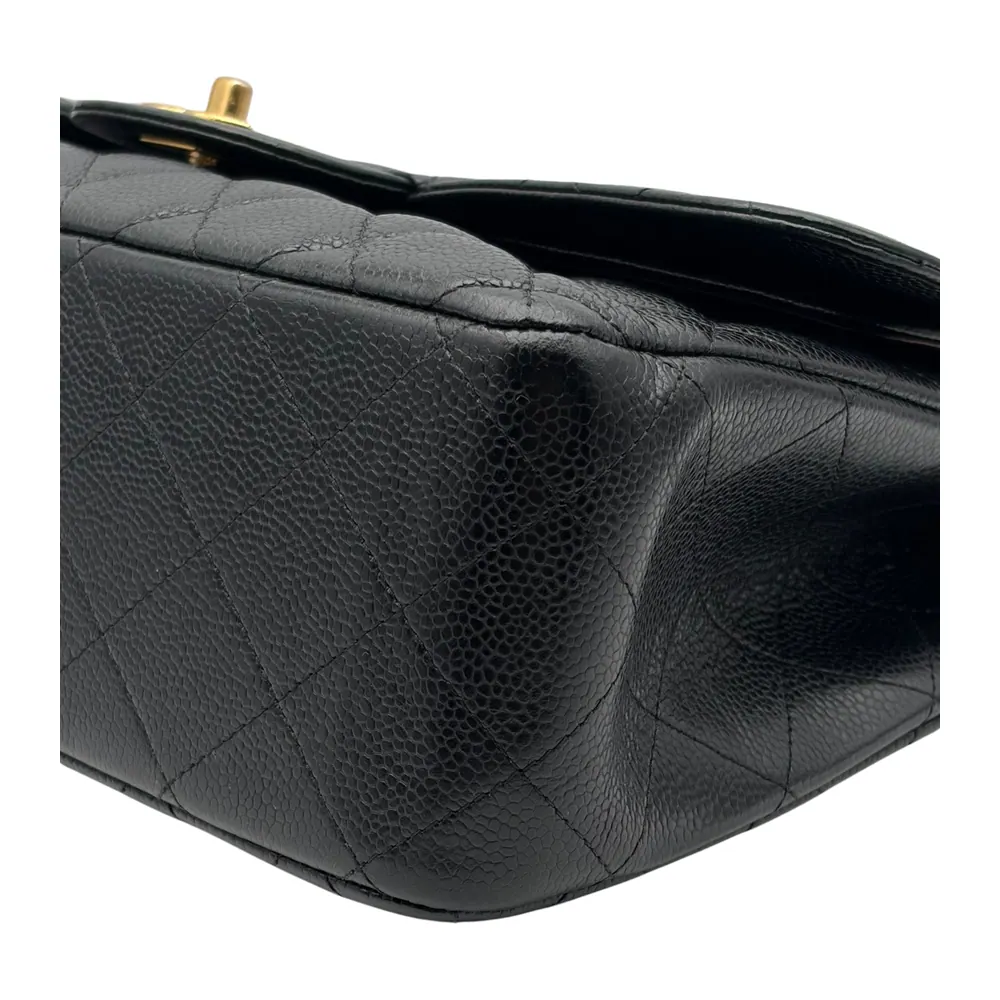 Chanel Classic Jumbo Black Caviar Leather, vista 6