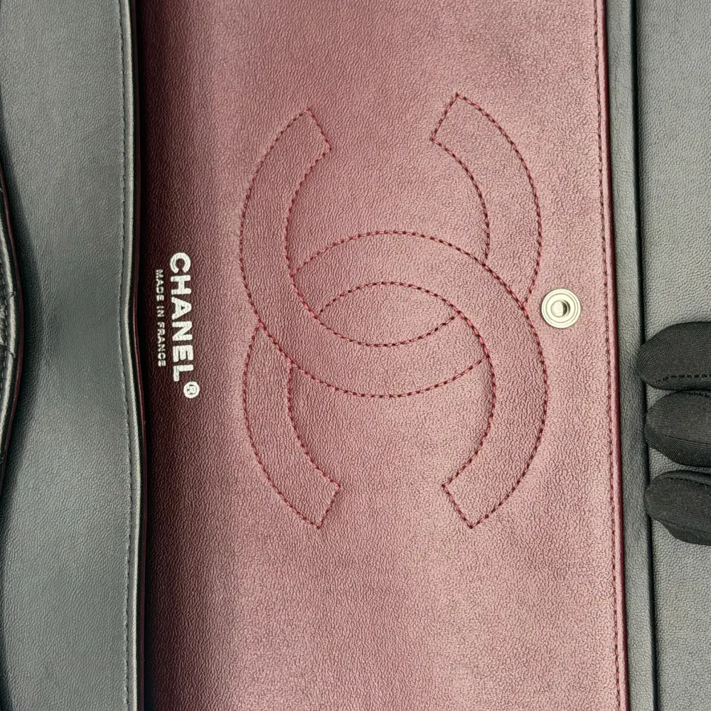 Chanel Classic Jumbo Lambskin Black Silver Hardware, vista 10