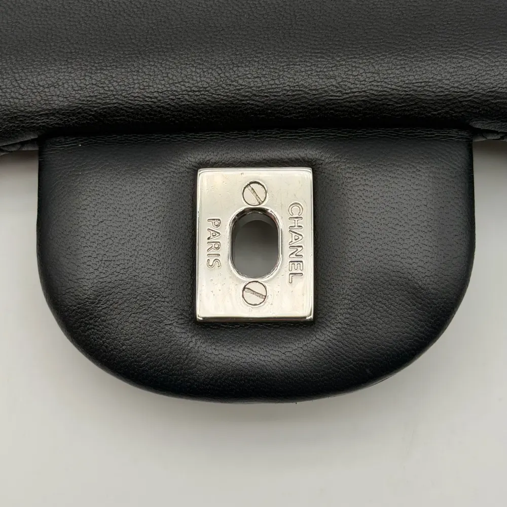 Chanel Classic Jumbo Lambskin Black Silver Hardware, vista 6