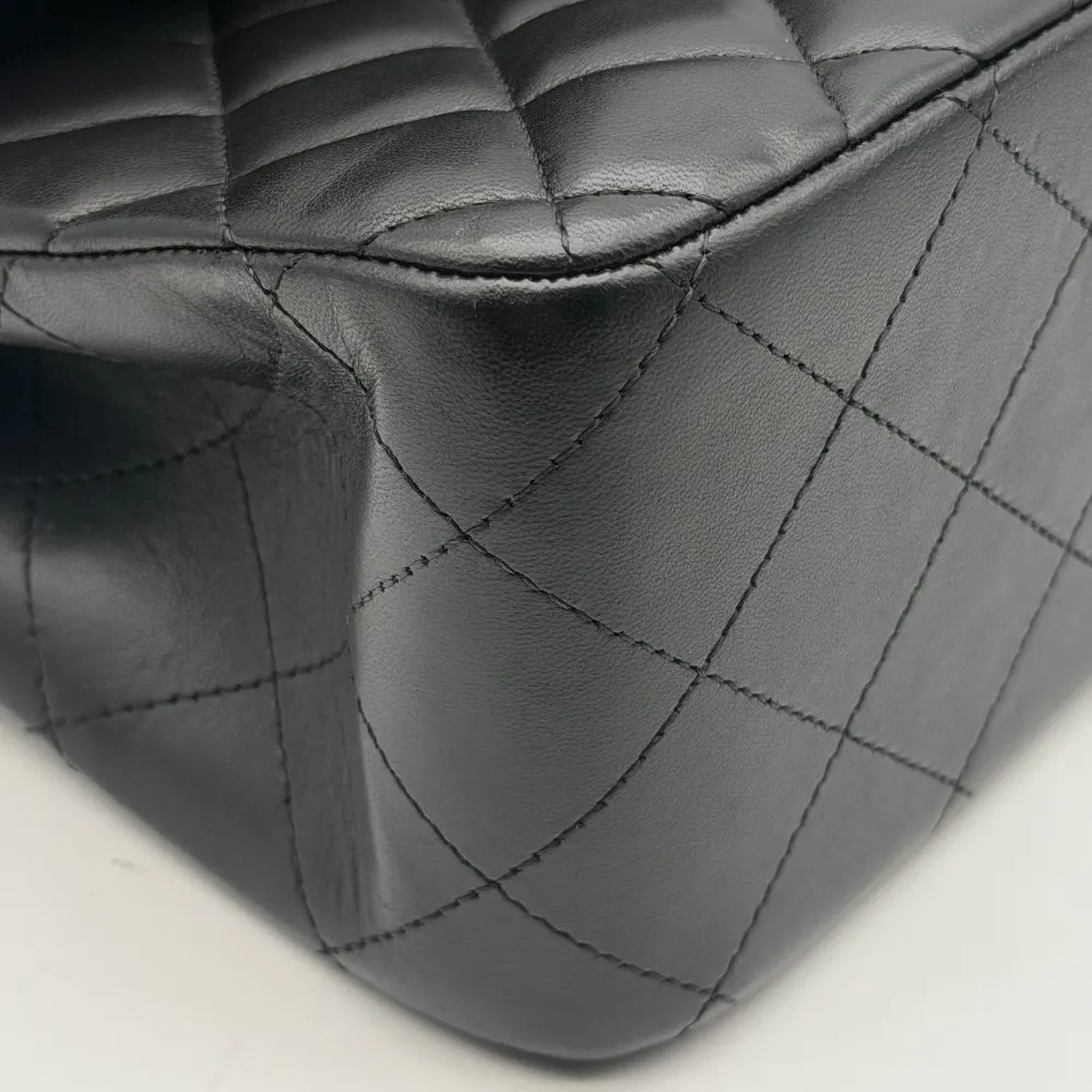 Chanel Classic Jumbo Lambskin Black Silver Hardware, vista 7