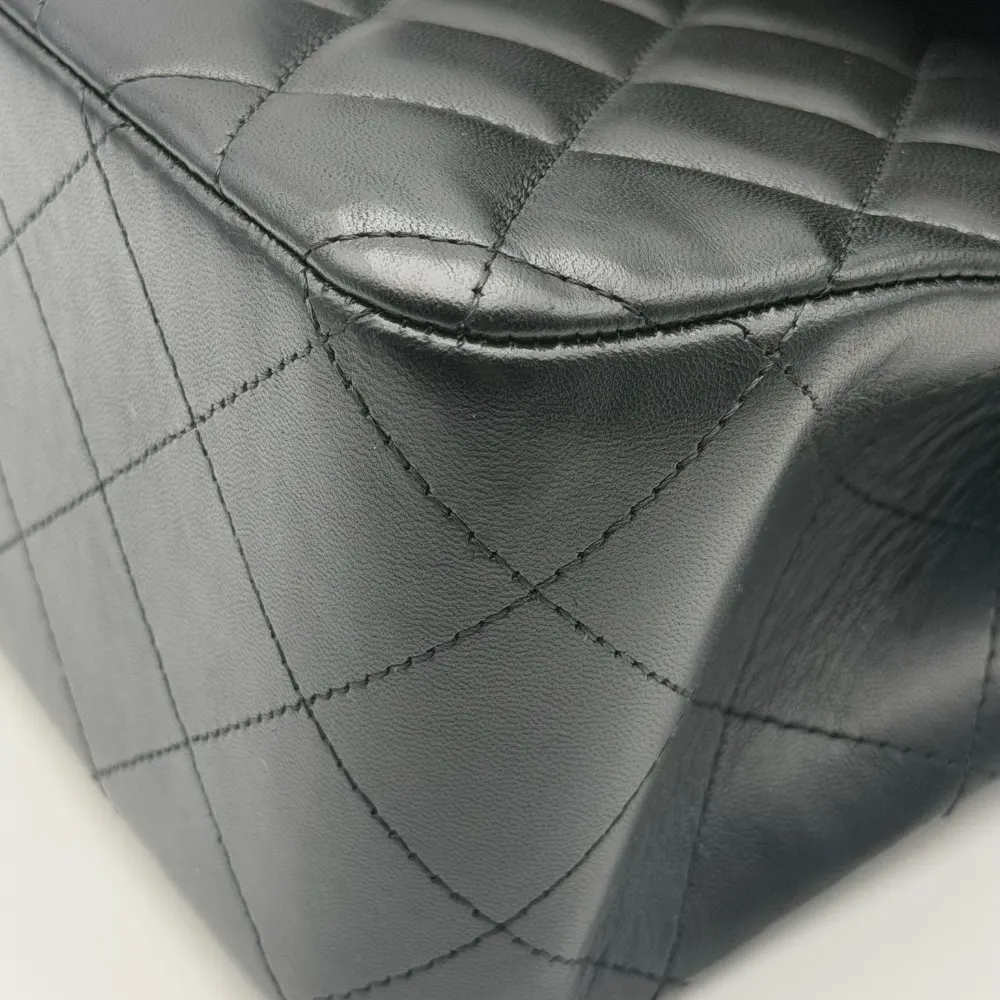 Chanel Classic Jumbo Lambskin Black Silver Hardware, vista 8
