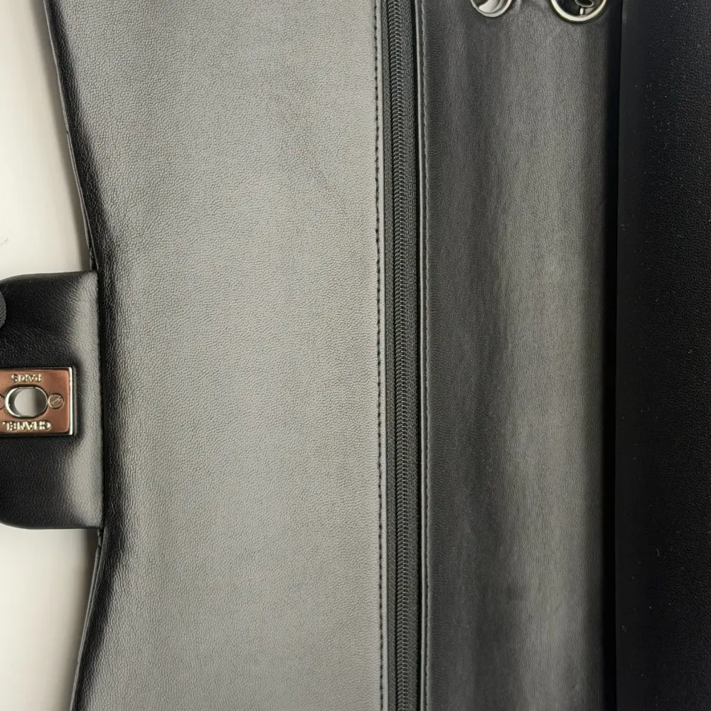 Chanel Classic Jumbo Lambskin Black Silver Hardware, vista 9
