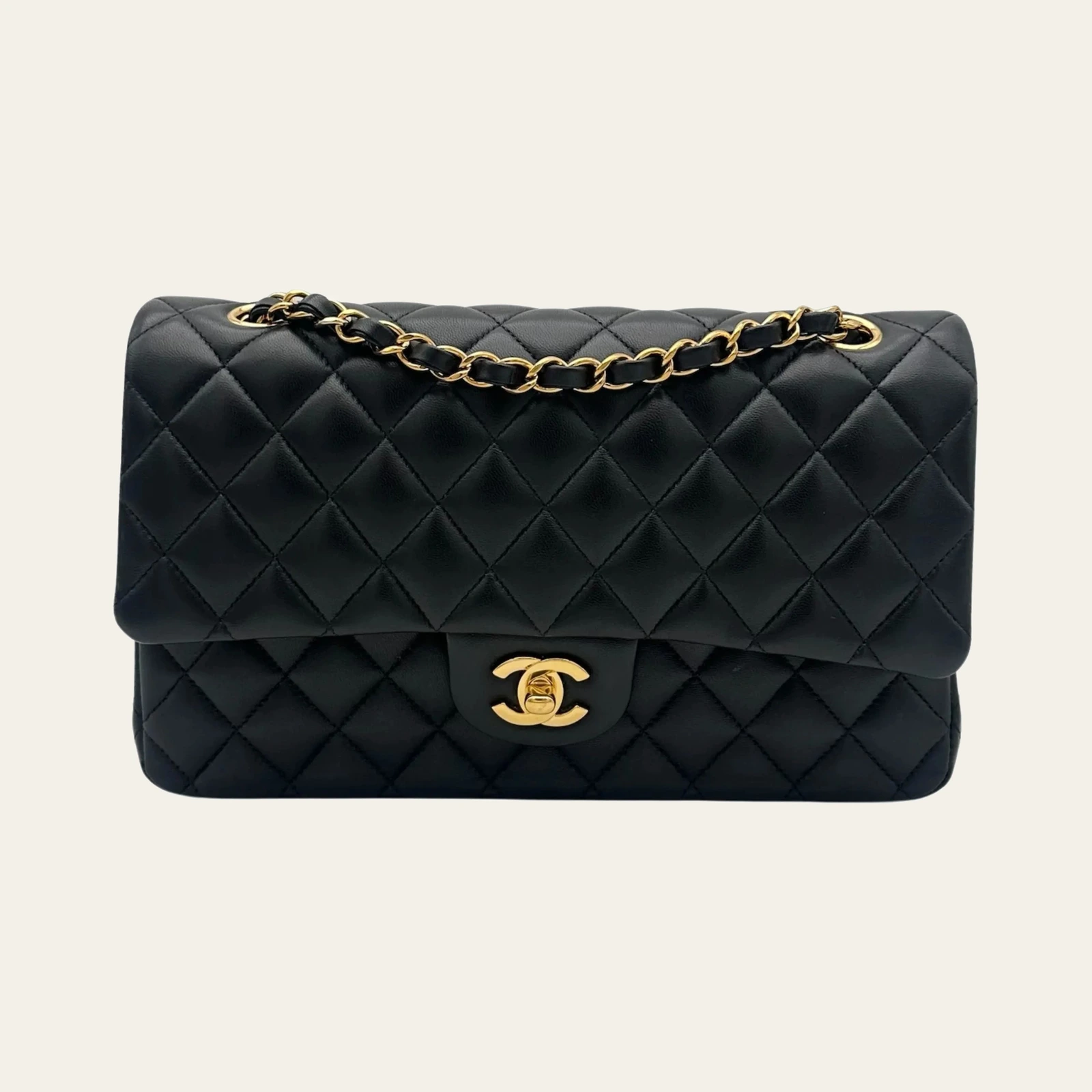 Chanel Classic Medium Black Lambskin