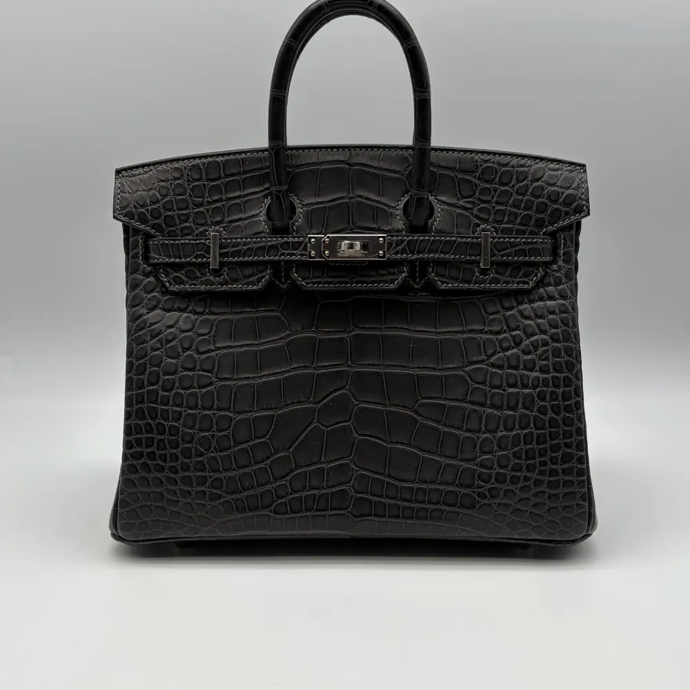 Hermès Birkin 25 Alligator Matte Graphite Palladium Hardware