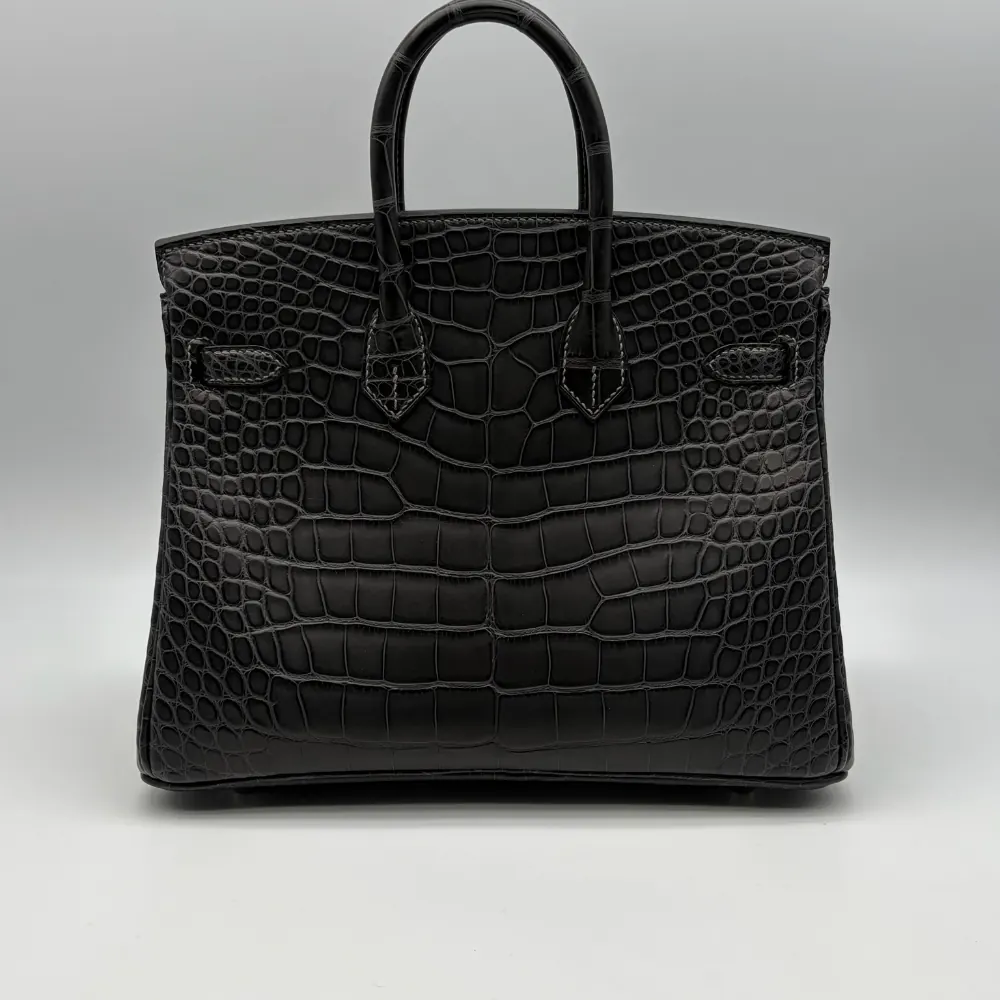 Hermès Birkin 25 Alligator Matte Graphite Palladium Hardware, vista 3