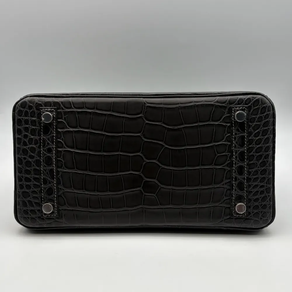 Hermès Birkin 25 Alligator Matte Graphite Palladium Hardware, vista 4