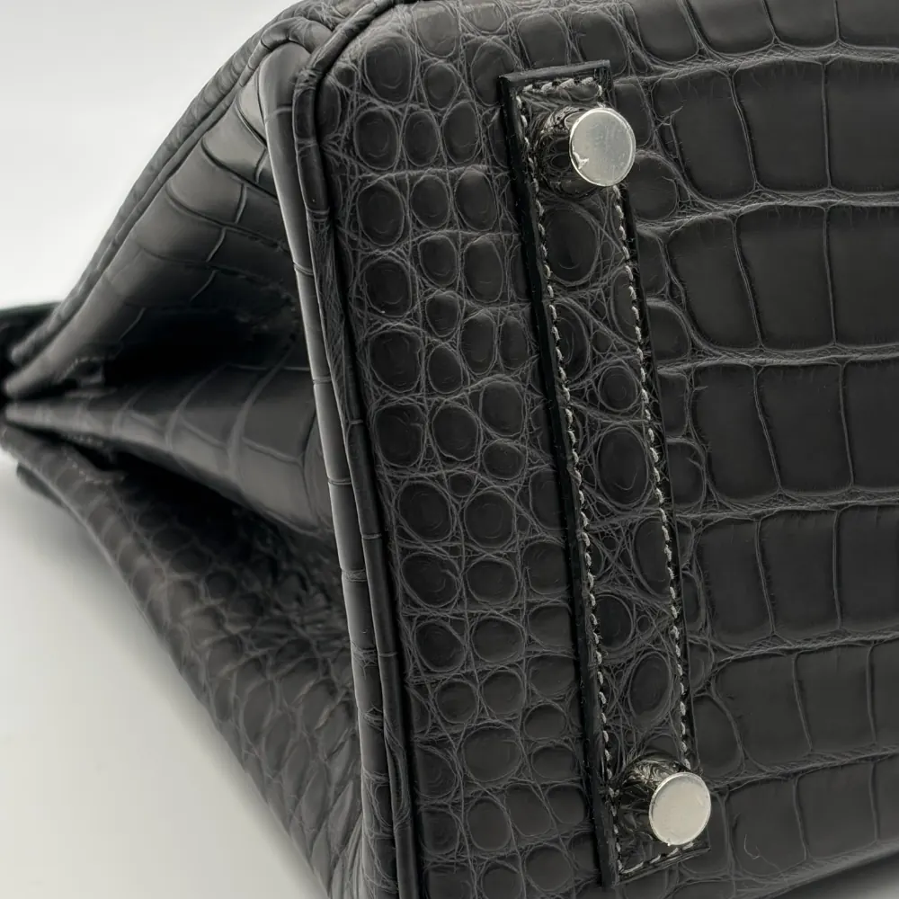 Hermès Birkin 25 Alligator Matte Graphite Palladium Hardware, vista 5