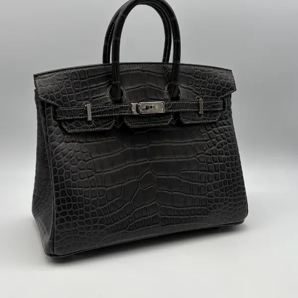 Hermès Birkin 25 Alligator Matte Graphite Palladium Hardware, segunda vista