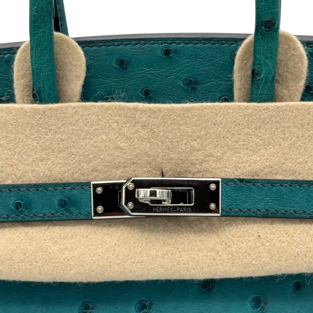 Hermès Birkin 25 Ostrich Vert Verone, vista 4