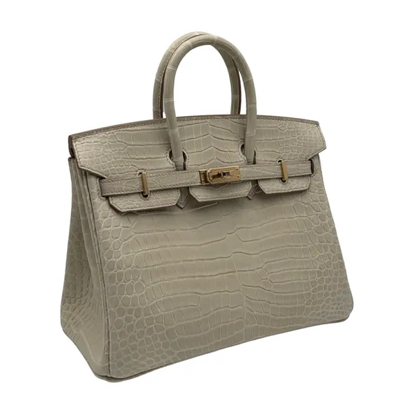 Hermès Birkin 25 Crocodile Porosus Beton Permabrass, segunda vista